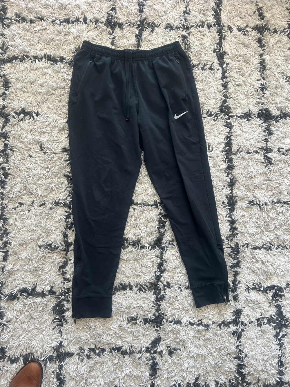 Nike Black Jogger Sweatpants with White Swoosh